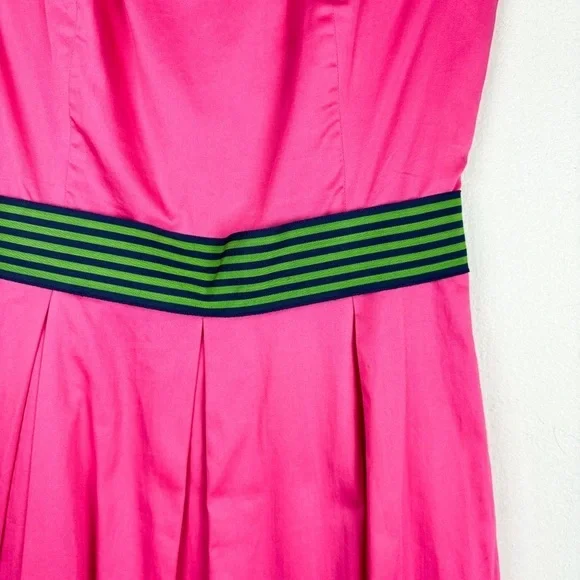 Vintage Lilly Pulitzer Hot Pink Belted Strapless Dress Sz 0 - Picture 10 of 11